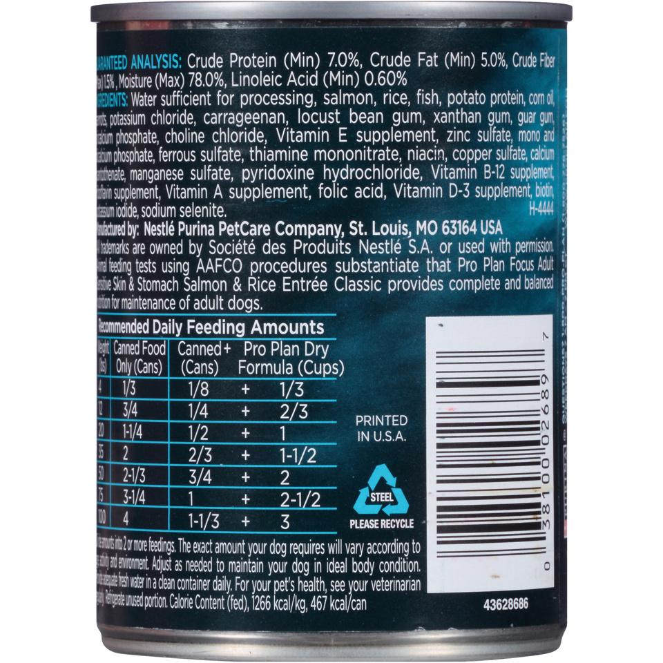 Purina Pro Plan Focus Sensitive Skin & Stomach Salmon & Rice Pate Canned  Dog Food - Endicott, NY - Owego, NY