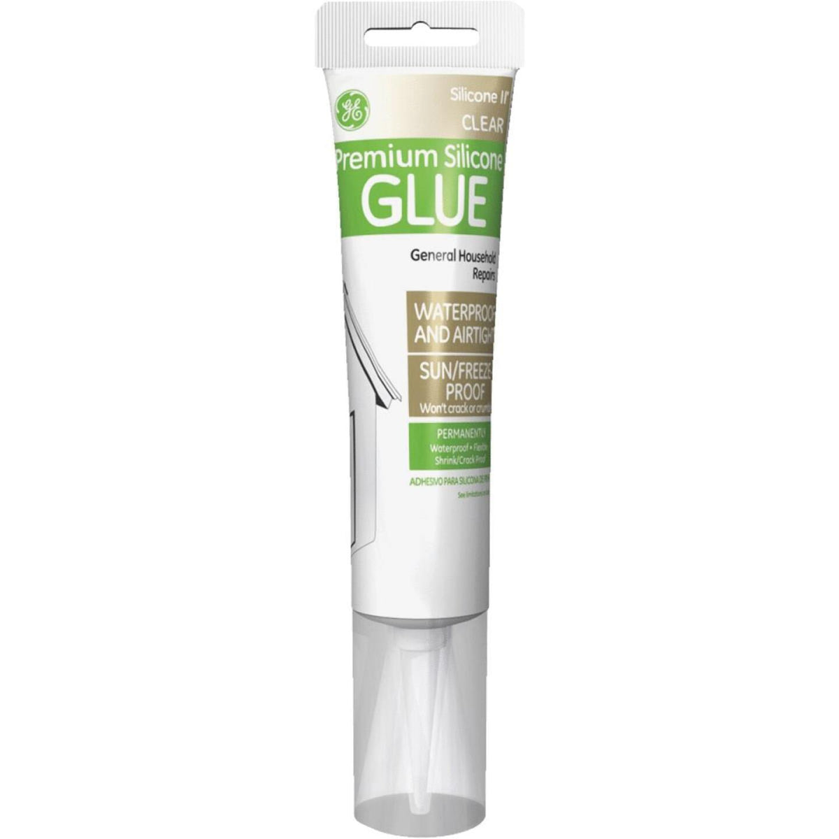 GE Premium Silicone 2 Glue - Squeeze, Clear, 2.8oz - Endicott, NY