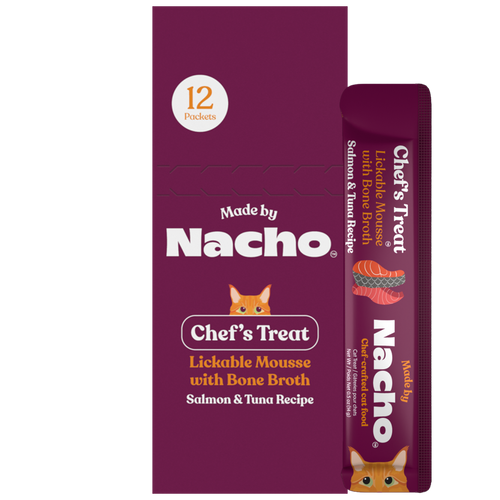 Made By Nacho Lickable Mousse with Bone Broth Salmon & Tuna Recipe Cat Treats