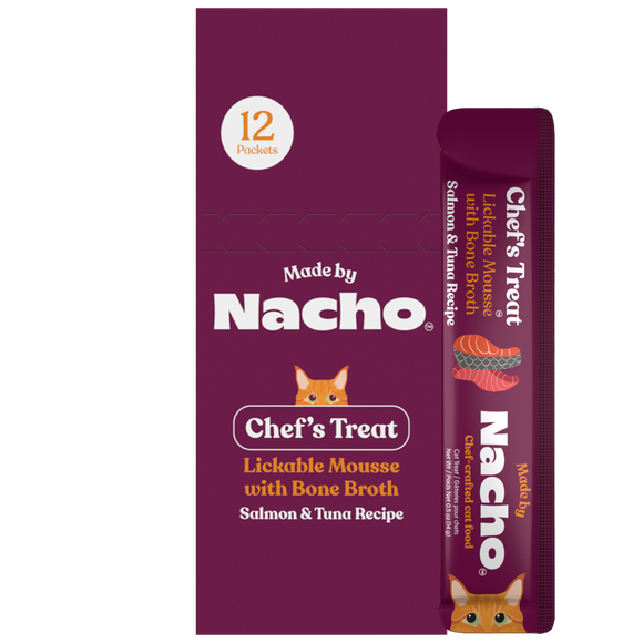 Made By Nacho Lickable Mousse with Bone Broth Salmon & Tuna Recipe Cat Treats