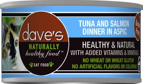 Dave's Naturally Healthy Tuna and Salmon Dinner in Aspic Canned Cat Food