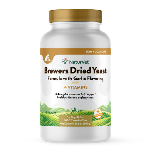 NaturVet Brewers Dried Yeast Formula with Garlic Flavoring Plus Vitamins (1000 Count)