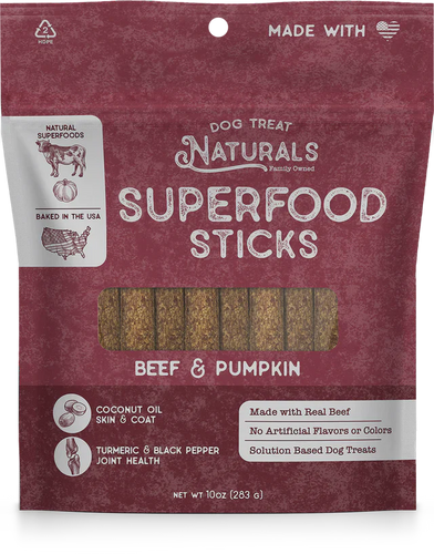 Dog Treat Naturals Beef & Pumpkin Superfood Sticks Dog Treats