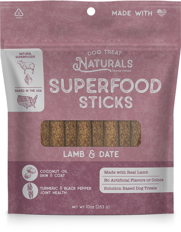 Dog Treat Naturals Lamb & Date Superfood Sticks Dog Treats