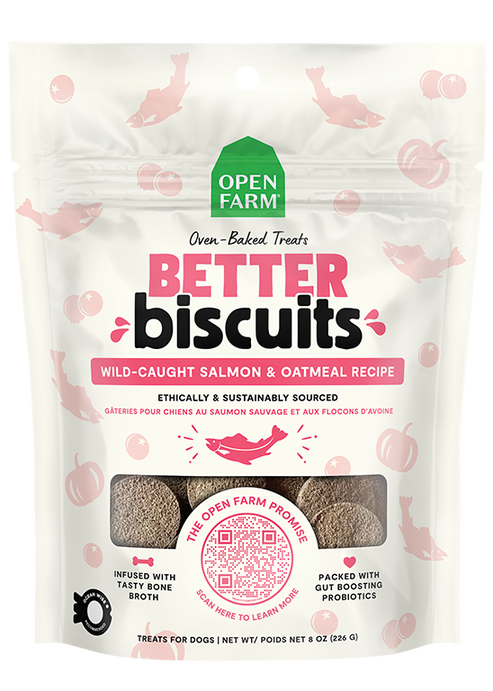 Open Farm Better Biscuits Wild-Caught Salmon & Oatmeal Recipe Dog Treats