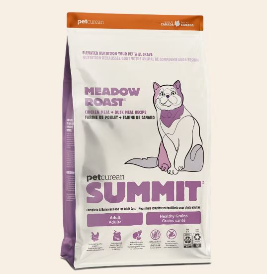 Petcurean Summit Meadow Roast Chicken Meal + Duck Meal Recipe for Adult Cats