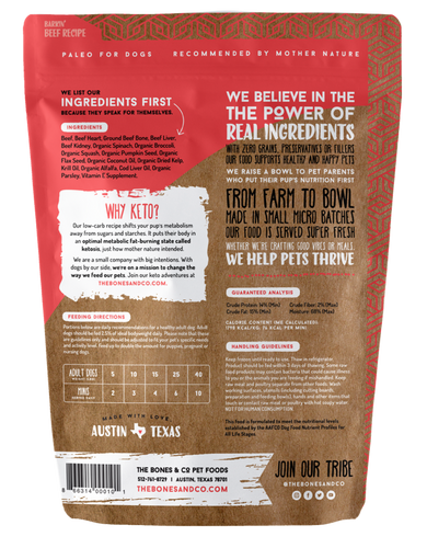 Bones & Co. Barkin' Beef Recipe Raw Frozen Mini Patties Dog Food (3 Lb)