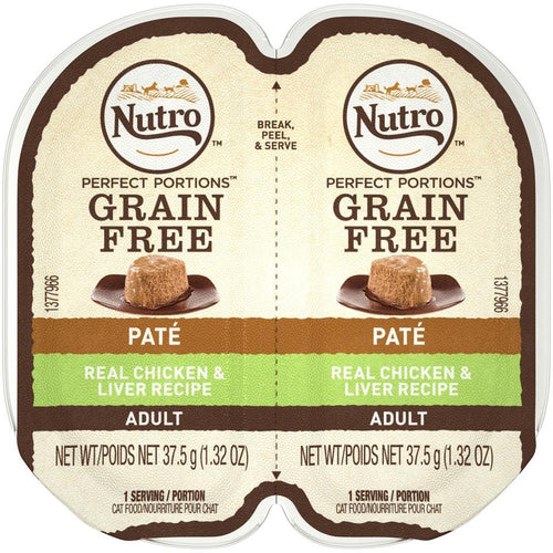 Nutro Perfect Portions Adult Grain Free Chicken & Liver Pate Wet Cat Food Trays