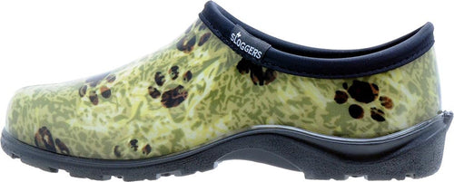 Sloggers Women's Rain & Garden Shoes Paw Print Green