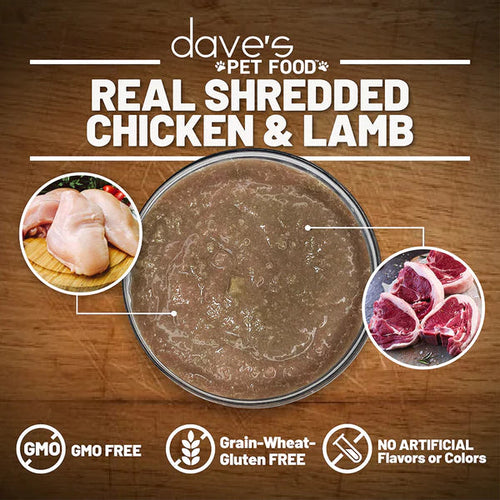 Dave's Shredded Chicken & Lamb Dinner in Gravy Wet Cat Food