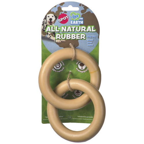Ethical Pet SPOT Love The Earth Natural Rubber Double Ring Dog Toy
