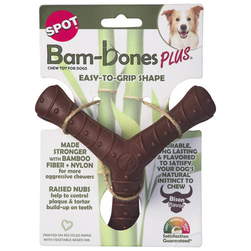 Ethical Pet Spot Bam-Bones Plus Tri-pods Bison Dog Chew Toy