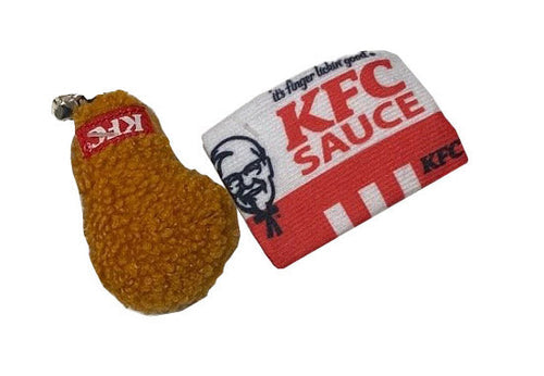 Ethical Pet Spot Kentucky Fried Chicken Sauce Pack/Drumstick 2 Pack with Catnip Cat Toy