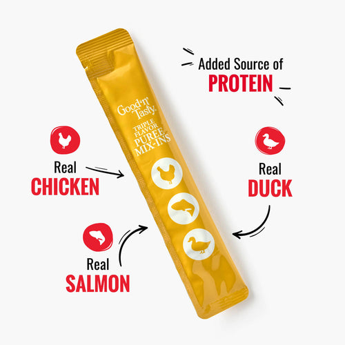 Good 'n' Tasty Triple Flavor Puree Mix-Ins Dog Food Topper Treats: Chicken, Salmon & Duck