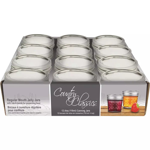 Country Classics 1/4 Pt. Regular Mouth Quilted Jelly Jar