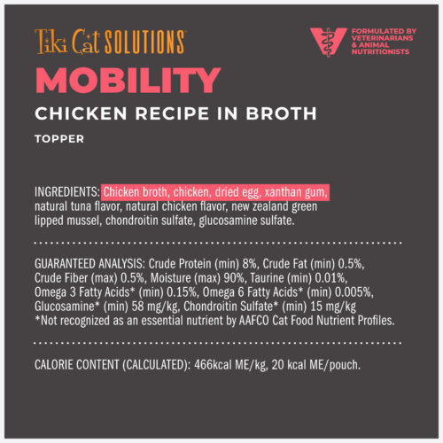 Tiki Cat™ Solutions™ Mobility Topper Chicken Recipe in Broth
