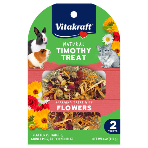 Vitakraft Natural Timothy Treat with Flowers for Small Animals – 2/Pack