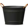 PANACEA WASHTUB PLANTER W/COPPER HANDLES (14 IN, BLACK)