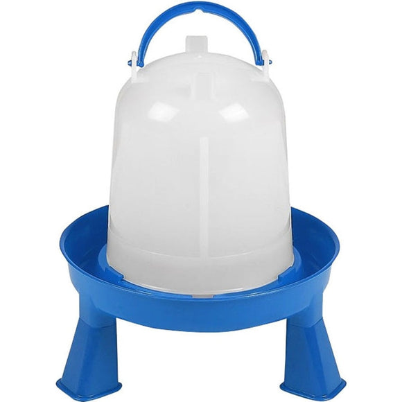DOUBLE TUFF POULTRY WATERER WITH LEGS (1.5 QT, BLUE/WHITE)