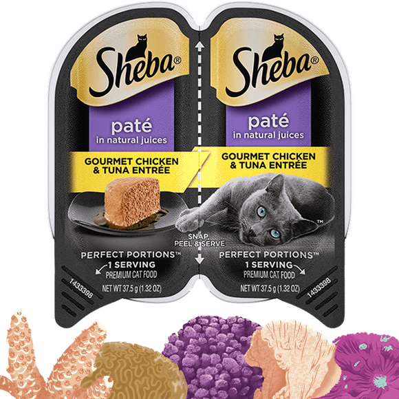 SHEBA® PERFECT PORTIONS™ Premium Paté Gourmet Chicken & Tuna Entrée