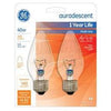 Chandelier Light Bulbs, Flame Shape, Auradescent, Faceted, 40-Watts, 2-Pk.