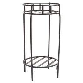 Plant Stand, Double, Contemporary Black Steel, 20.5 x 10.5-In.