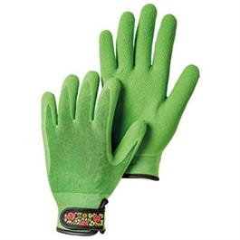 Bamboo Gardening Gloves, Green Knit, Women's M