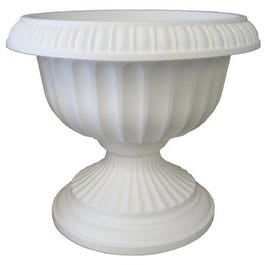 Grecian Urn, Casper White Plastic, 12-In.