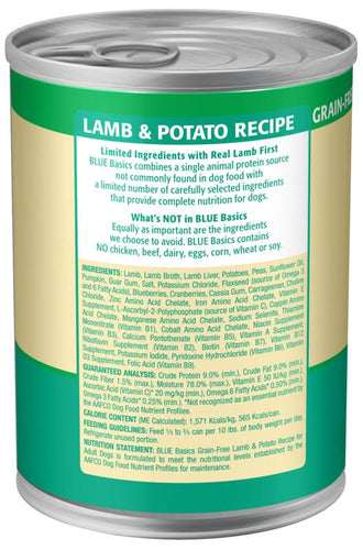 Blue Buffalo Basics Limited Ingredient Diet Grain Free Adult Lamb & Potato Canned Dog Food