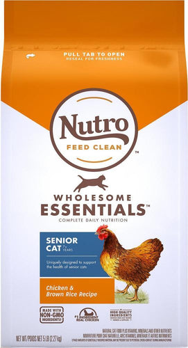 Nutro Wholesome Essentials Senior Cat Chicken and Brown Rice Dry Cat Food