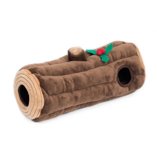 ZippyPaws Holiday Burrow Yule Log Puzzle Dog Toy