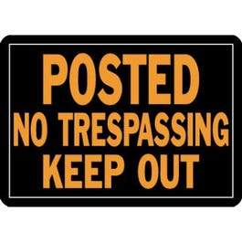 No Trespassing Keep Out Sign, Hy-Glo Orange & Black Aluminum, 10 x 14-In.