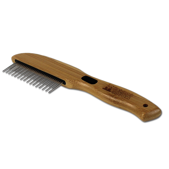 Bamboo Groom Rotating Pin Comb with 31 Rounded Pins (single count)