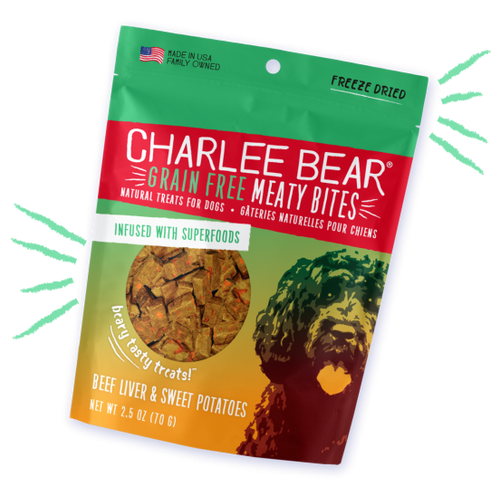 Charlee Bear Grain Free Meaty Bites Beef Liver & Sweet Potatoes