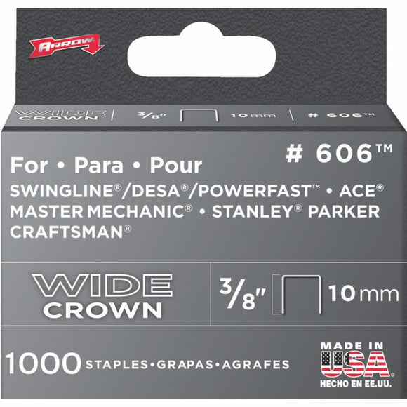 Arrow Heavy-Duty Wide Crown Staple, 3/8 In. (1000-Pack)