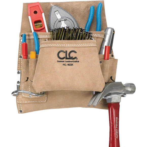CLC 8-Pocket Suede Leaather Carpenter's Nail & Tool Bag