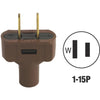 Do it 15A 125V 2-Wire 2-Pole Vinyl Cord Plug, Brown