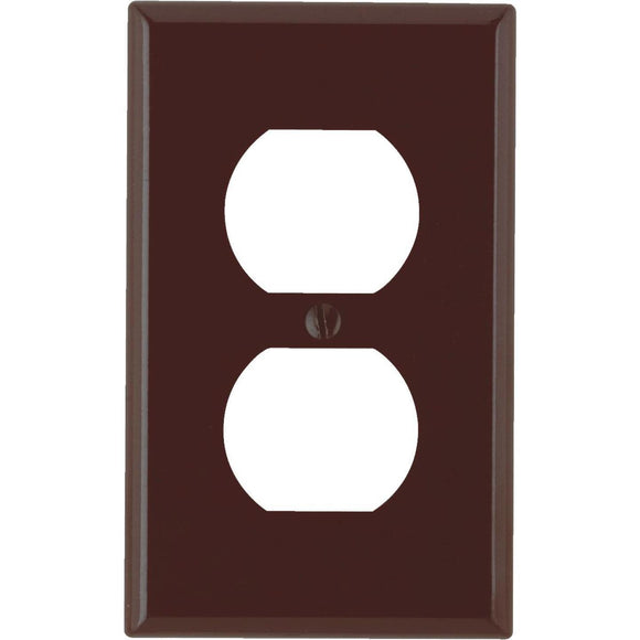 Leviton 1-Gang Smooth Plastic Outlet Wall Plate, Brown