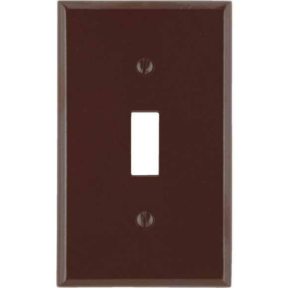 Leviton 1-Gang Plastic Toggle Switch Wall Plate, Brown
