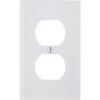 Leviton 1-Gang Smooth Plastic Outlet Wall Plate, White