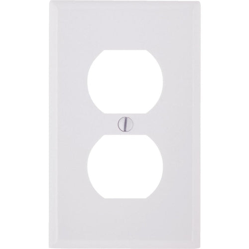 Leviton 1-Gang Smooth Plastic Outlet Wall Plate, White