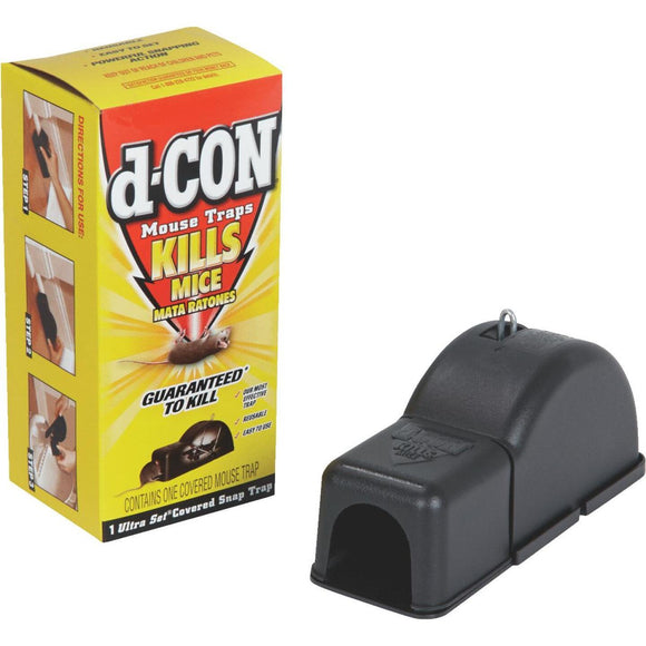 d-CON Reusable Ultra Set Covered Mouse Snap Trap, Pack of 3