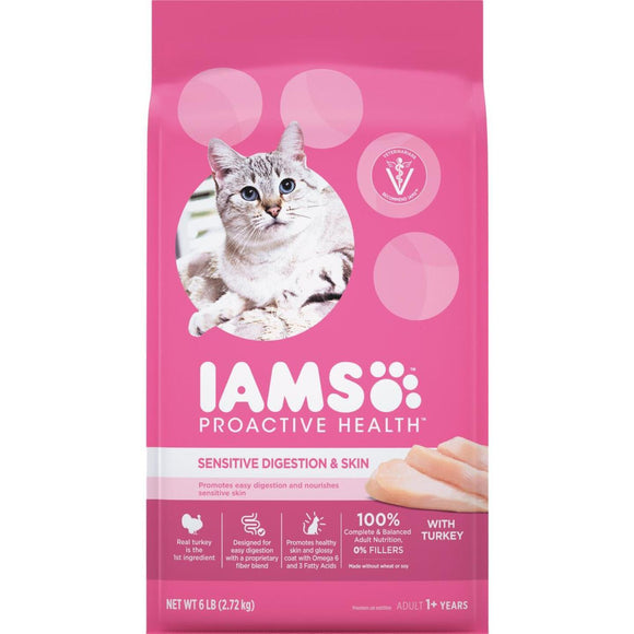 Iams Proactive Health Sensitive Digestion & Skin Formula 6 Lb. Turkey Flavor Adult Cat Food