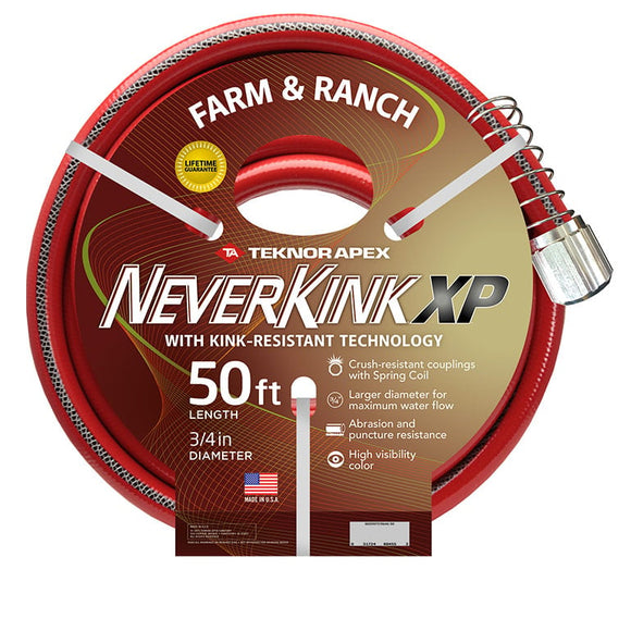 Teknor Apex Neverkink Xtreme Performance Farm and Ranch Hose, 3/4-In. x 75-Ft.