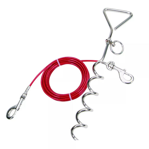 Coastal Pet Products Titan Dog Stake and Cable Tie Out Combos 15 in. Res (15, Red)