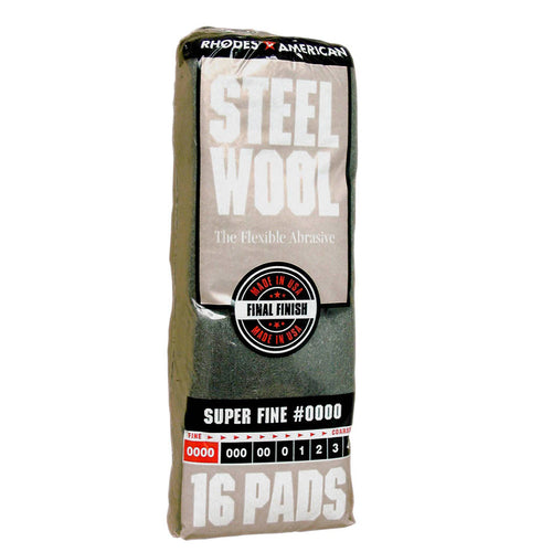 Homax® Steel Wool, Super Fine, Grade #0000 16 Pads