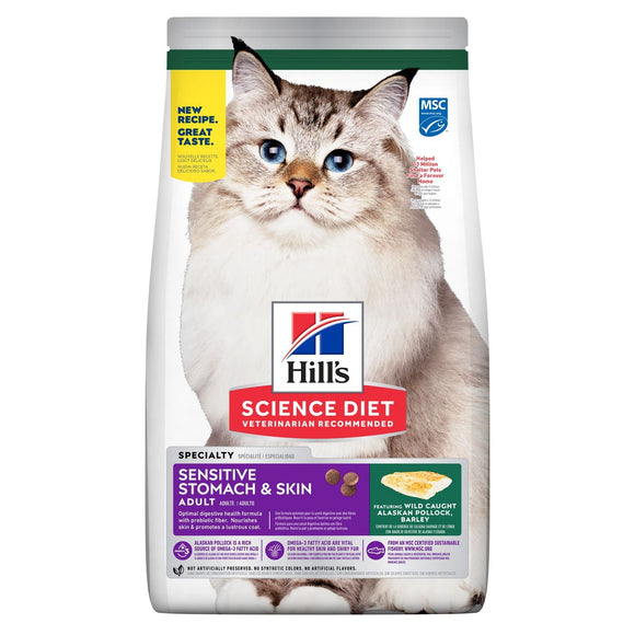 Hill's Science Diet Adult Sensitive Stomach & Skin Pollock & Barley Cat Food