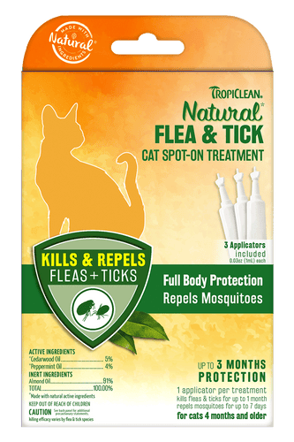 TropiClean Natural Flea & Tick Spot-On Treatment for Cats